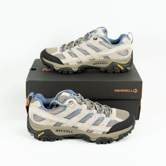 Scarpe Da Trekking Donna Merrell Moab 2 Vent – Tomaia In Pelle E Mesh, Suola Vibram. Colore Alluminio/marlin, Taglia 10W US (comoda Per Piedi Larghi)